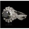 Image 4 : 14KT White Gold 2.08ct Black Diamond Ring