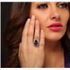 Image 1 : 14KT White Gold 6.11ct Tanzanite and Diamond Ring