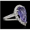 Image 5 : 14KT White Gold 6.11ct Tanzanite and Diamond Ring
