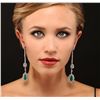 Image 1 : 14KT White Gold 4.68ctw Emerald and Diamond Earrings