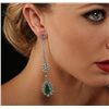 Image 2 : 14KT White Gold 4.68ctw Emerald and Diamond Earrings