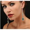 Image 3 : 14KT White Gold 4.68ctw Emerald and Diamond Earrings