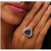 Image 2 : 14KT White Gold 7.58ct Tanzanite and Diamond Ring