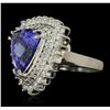 Image 5 : 14KT White Gold 7.58ct Tanzanite and Diamond Ring