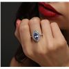 Image 1 : 14KT White Gold 1.88ct Tanzanite and Diamond Ring