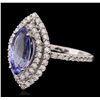 Image 6 : 14KT White Gold 1.88ct Tanzanite and Diamond Ring