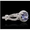 Image 5 : 18KT White Gold 1.19ct Tanzanite and Diamond Ring