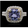 Image 5 : 14KT Two-Tone Gold 4.29ct Tanzanite and Diamond Ring