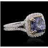 Image 6 : 14KT Two-Tone Gold 4.29ct Tanzanite and Diamond Ring