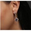 Image 4 : 14KT White Gold 2.90ctw Tanzanite and Diamond Earrings