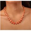 Image 2 : 14KT Yellow Gold 75.33ctw Coral and Diamond Necklace