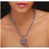 Image 2 : 14KT White Gold 44.28ctw Tanzanite and Diamond Necklace
