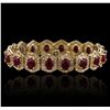 Image 8 : 14KT Yellow Gold 15.30ctw Ruby and Diamond Bracelet