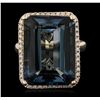 Image 4 : 14KT Yellow Gold 23.27ct Topaz and Diamond Ring