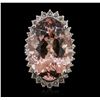 Image 4 : 14KT White Gold 23.72ct Morganite and Diamond Ring