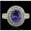 Image 4 : 14KT White Gold 2.86ct Tanzanite and Diamond Ring