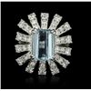 Image 4 : 14KT White Gold 2.31ct Aquamarine and Diamond Ring