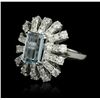 Image 5 : 14KT White Gold 2.31ct Aquamarine and Diamond Ring