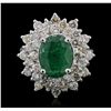 Image 4 : 14KT White Gold 2.94ct Emerald and Diamond Ring
