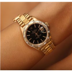 Ladies Rolex 18KT Yellow Gold DateJust Diamond Wristwatch