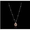 Image 3 : 14KT Rose Gold 8.90ct Morganite and Diamond Necklace