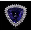 Image 4 : 14KT White Gold GIA Certified 21.77ct Tanzanite and Diamond Ring