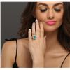 Image 2 : 14KT Two-Tone Gold 4.87ct Emerald and Diamond Ring