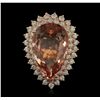 Image 4 : 14KT Rose Gold GIA Certified 25.97ct Morganite and Diamond Ring