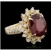 Image 5 : 14KT Yellow Gold 10.13ct Ruby and Diamond Ring
