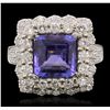 Image 4 : 14KT White Gold 4.23ct Tanzanite and Diamond Ring