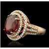 Image 5 : 14KT Rose Gold 6.44ct Ruby and Diamond Ring