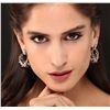 Image 3 : 14KT Rose Gold 0.88ctw Diamond Earrings