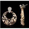 Image 5 : 14KT Rose Gold 0.88ctw Diamond Earrings