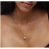 Image 3 : 14KT White Gold 1.05ctw Diamond Pendant With Chain