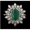 Image 4 : 14KT White Gold 2.42ct Emerald and Diamond Ring