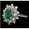 Image 5 : 14KT White Gold 2.42ct Emerald and Diamond Ring