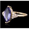 Image 6 : 14KT Yellow Gold 2.78ct Tanzanite and Diamond Ring