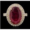Image 5 : 14KT Yellow Gold 4.45ct Ruby and Diamond Ring