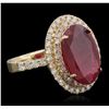 Image 6 : 14KT Yellow Gold 4.45ct Ruby and Diamond Ring