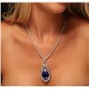 Image 1 : 14KT White Gold 33.85ct GIA Cert Tanzanite and Diamond Necklace
