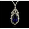 Image 4 : 14KT White Gold 33.85ct GIA Cert Tanzanite and Diamond Necklace