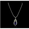 Image 5 : 14KT White Gold 33.85ct GIA Cert Tanzanite and Diamond Necklace