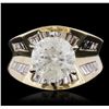 Image 4 : 14KT Yellow Gold 3.29ctw Brilliant Cut Diamond Ring