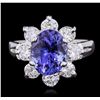Image 4 : 14KT White Gold 3.93ct Tanzanite and Diamond Ring