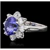 Image 5 : 14KT White Gold 3.93ct Tanzanite and Diamond Ring