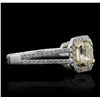 Image 5 : 14KT White Gold 1.15ct SI1/Light Yellow Diamond Ring
