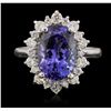 Image 3 : 14KT White Gold 4.78ct Tanzanite and Diamond Ring