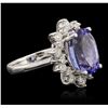Image 4 : 14KT White Gold 4.78ct Tanzanite and Diamond Ring