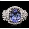 Image 5 : 14KT White Gold 3.50ct Tanzanite and Diamond Ring