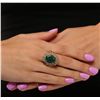 Image 1 : 14KT Yellow Gold 4.95ct Emerald and Diamond Ring